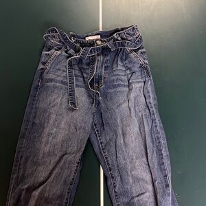 High rise mom jeans with a Jean tie belt